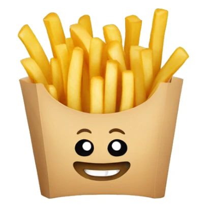 Stamp for a postcard with French fries  sticker