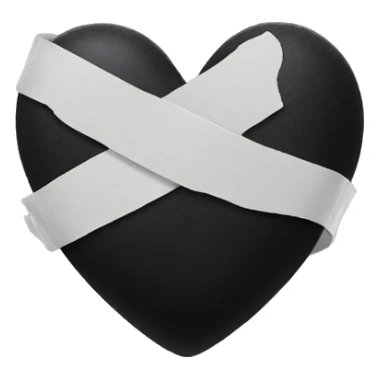 Black Heart with bandage sticker