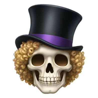 Top hat curly hair skeleton sticker