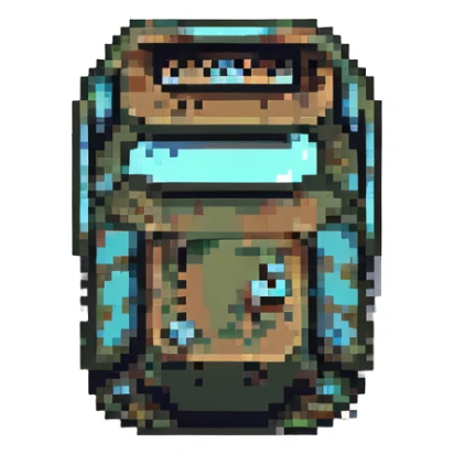 tank from bird's-eye view, pixel art style sticker