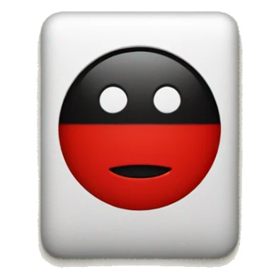 Rectangle with black on top half, red on bottom half and a yellow circle in the middle  sticker