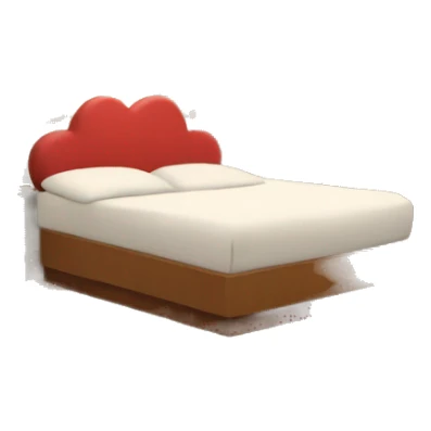 Motel Heart shaped bed with a cat on it inviting you to pet it sticker