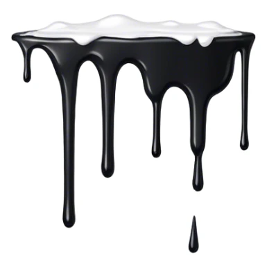 a black cartoon styled hole dripping white paint  sticker