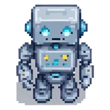 A gray-blue robot cube sticker for IT CUBE Computer Center, inspired by the attached logo sticker