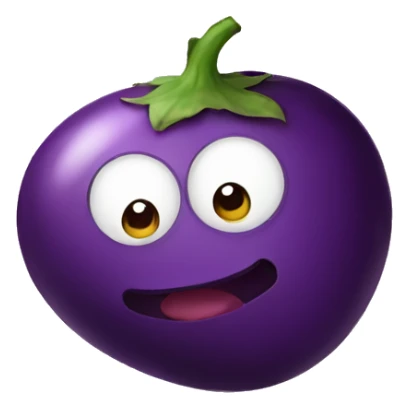 An eggplant giving a kiss sticker