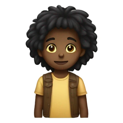 Niño negra con n u león en piyamas sticker