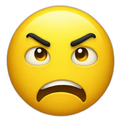One big hear on angry face yellow emoji sticker