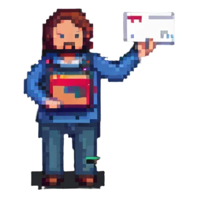 A man holds a red card in front of him sticker