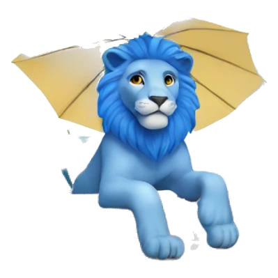 blue lion on holiday sticker