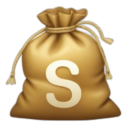 a bag of money with a ruble symbol sticker