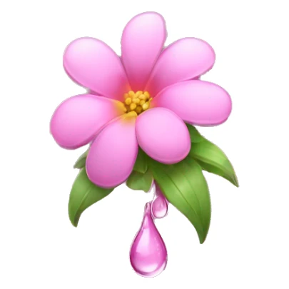 Pink little if the Bally flower with rain drops  sticker
