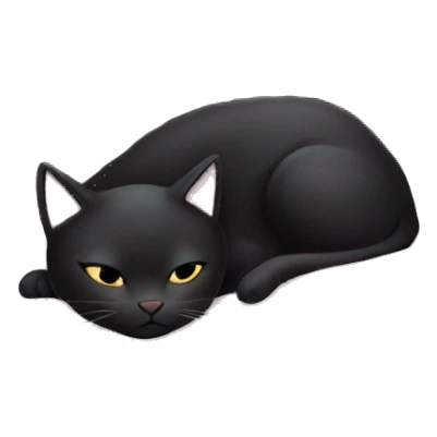 black cat sleeping in pale pink cat bed sticker