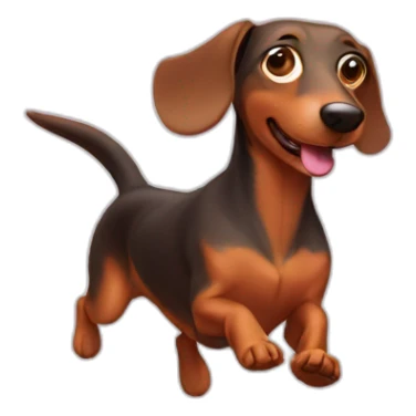 running dachshund sticker