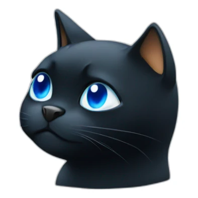 a black cat with blue eyes works on the stock market sticker