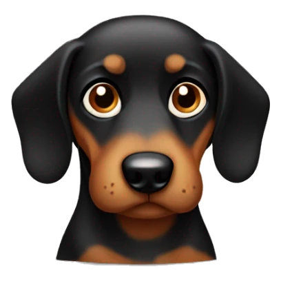 sad black and tan sausage dog sticker
