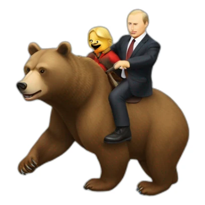 bear riding putin, the bear is the rider sticker