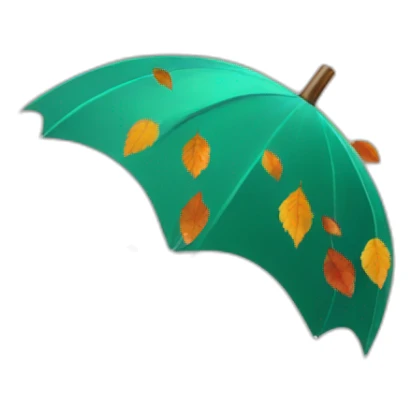 umbrella made of autumn leaves sticker