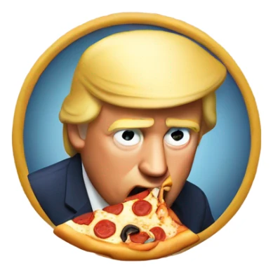 Donald trump eating pizza sticker