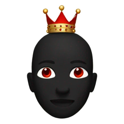 All black silhouette with crown and red eyes sticker