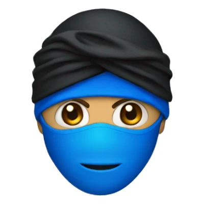 hacker with blue wear with black turban sticker
