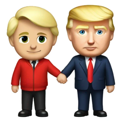 Donald Trump and Putin holding hands sticker