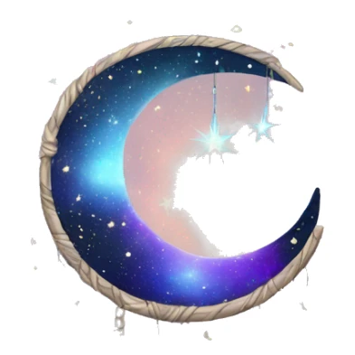 Sparkly moon-and-stars-galaxy-dreamcatcher sticker