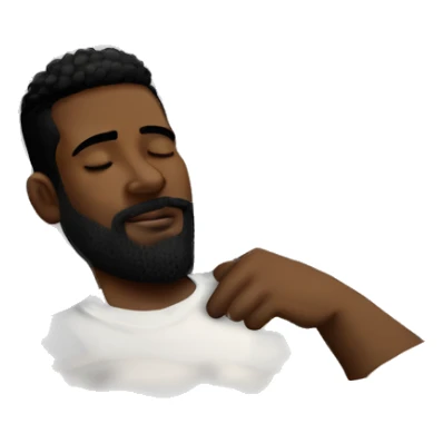 Very attractive black younger man with beard  sleeping on worlds most plush and nice white pillow   sticker