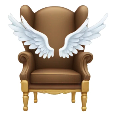 A flying chair with angel wings sticker