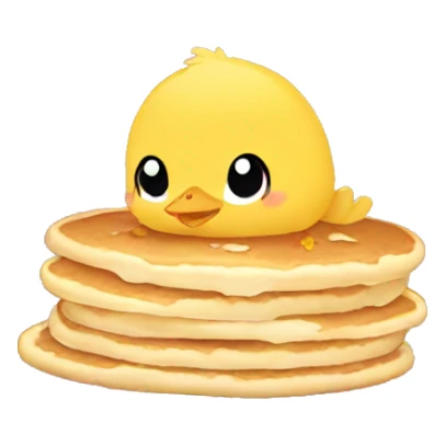 Baby chick eating pancakes  sticker