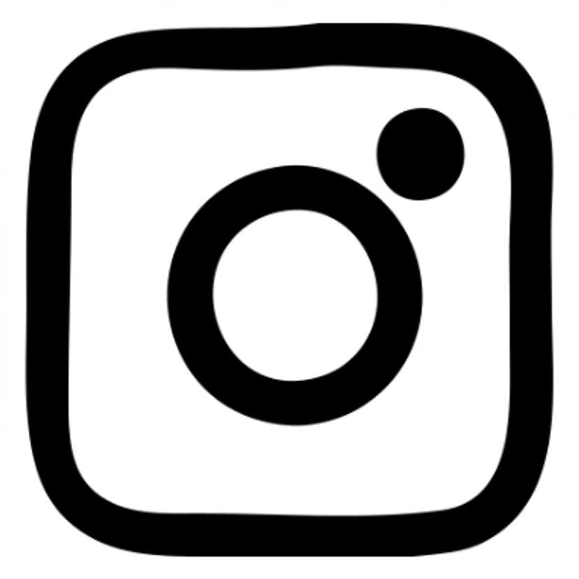 Minimalist Instagram icon, outlined, clean and modern sticker
