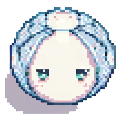 a cute white pearl, pixel art style, small size, simple face sticker