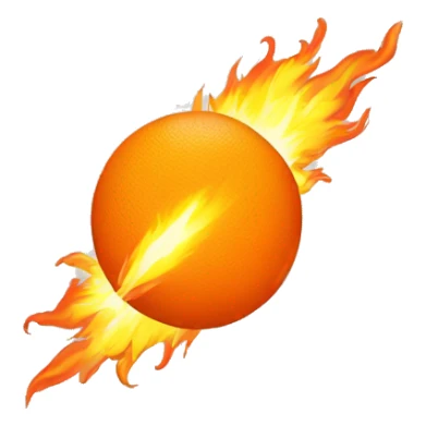 orange ball on fire flying through the air sticker
