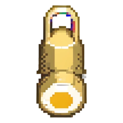 pixel art of a simple gold whistle sticker