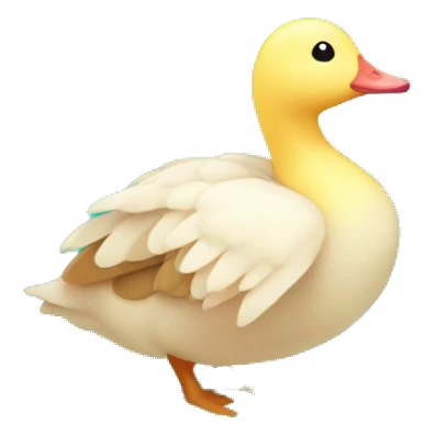 Kawaii colorful baby goose in a nature globe sticker