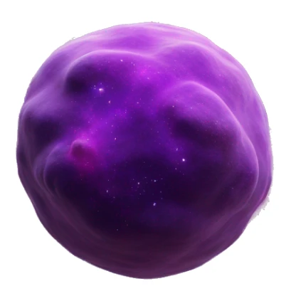purple 3D highly detailed realistic nebula in cosmic outer space, depth of field, png cutout sticker