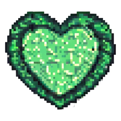 A black and green heart, cute and expressive sticker