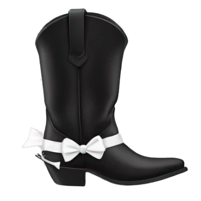 black cowboy boots with white bows sticker