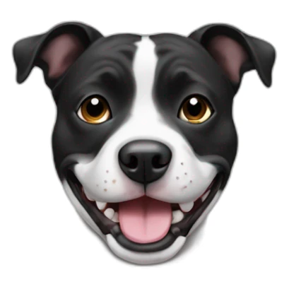 Black white Staffy smile sticker