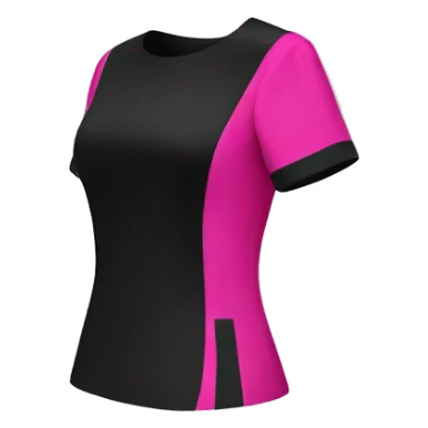 Realistic isolated side view of a short sleeve black and hot pink blouse. sticker
