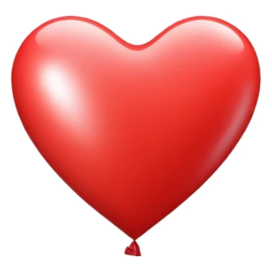 **Shape**: Heart-shaped balloon.
- **Color**: Bright red.
- **Additional Details**: A thin white or black thread hanging from the bottom of the balloon.

This emoji would represent love and party or celebration in a single image. sticker