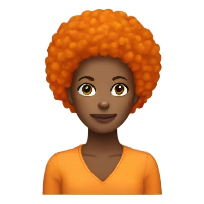 Black women with Orange afro hair  sticker
