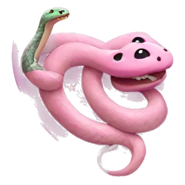 Pink heart with snake and stars sticker