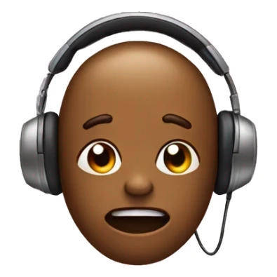 the poop emoji wearing headphones  sticker