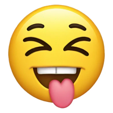 Yellow tongue out emoji with heart eyes sticker