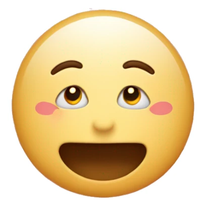 bashful emoji with hands over mouth surrounded by hearts sticker