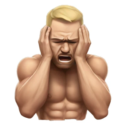 mma fighter holding his head in pain sticker
