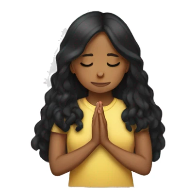 Black long hair Mexican girl praying sticker