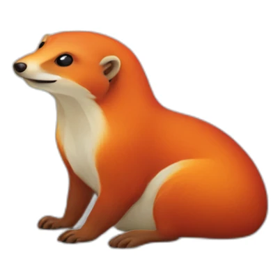 mongoose red white orange on a pillow sticker
