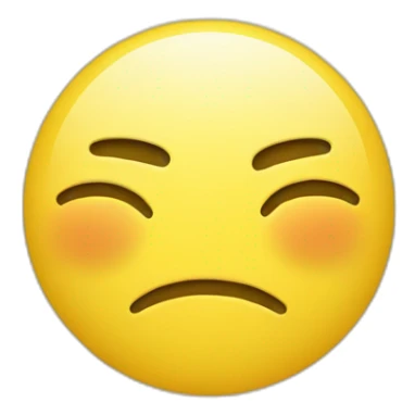 sad face, telegram style, simple yellow and round emoji sticker