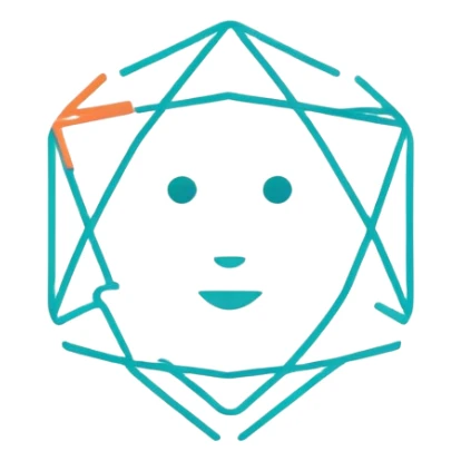 minimalist logo for AI SaaS service self2.art, simple and clean design sticker